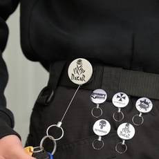 走走去旅行 伸縮鋼絲繩鑰匙圈 伸縮扣 快扣 識別證伸縮扣 證件扣 釣魚伸縮扣 鋼絲繩 鋼絲繩扣【JA416】, 1個