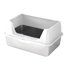 不鏽鋼半封閉式貓砂盆特大號易清洗防外濺加厚雙層加蓋貓屎盆, 1個, 60*40*30