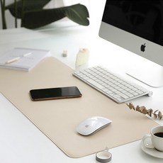 캘리웨이브 데스크매트 책상 보호 매트 키보드 마우스 장패드, 베이지