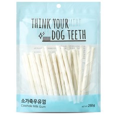 3개월 이상 강아지 이갈이 우유껌 간식, 혼합맛(소가죽/우유), 250g, 1개