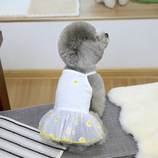 可愛草莓寵物吊帶裙 狗狗春夏新款網紗公主蓬蓬裙 泰迪比熊貓咪衣服, 白色,S, 1個