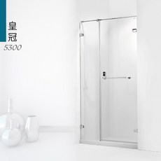 ITAI 無框淋浴拉門 皇冠5300系列 8mm強化玻璃 白金色框體 銅鍍鉻材質 乾濕分離 五年保固, 單開門 寬80cm