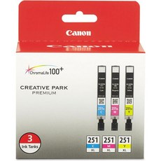 캐논 CLI251XL 잉크 카트리지 청록 자홍 노랑 3070365, 캐논 CLI251XL 잉크 카트리지 청록 자홍 노랑 3