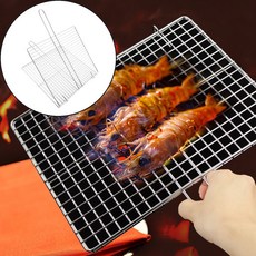 국산 스텐 사각 석쇠 양면, 대, 1개