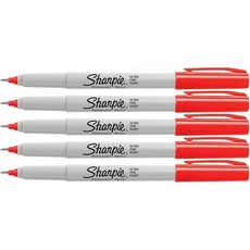 SHARPIE Sharpie 레드 울트라 파인 포인트 팁 영구 마커 5개입