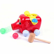판다디자인몰 코끼리 망치놀이 우드망치장난감 망치장난감 망치로두드리는장난감 움직이는코끼리장난감 공망치장난감