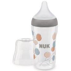 NUK Perfect Match 奶瓶 + M號奶嘴套組, 棉花, 260ml, 1套