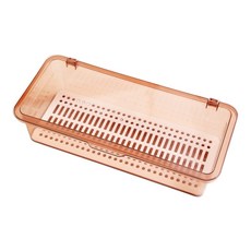 透明瀝水餐具收納盒 - 分格筷子湯匙刀叉收納盒，廚房餐具分類瀝水收納好幫手, 透粉, 1個