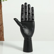관절목각인형 손 모형 미술 데셍 인체 구체 뎃생 손가락 소묘 인형 스케치용 관절손, 5.블랙여성왼손, 1개