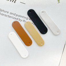 헤세드 무지 인조 가죽 라벨 - 4.5cm (4개), 5컬러전부(20개)