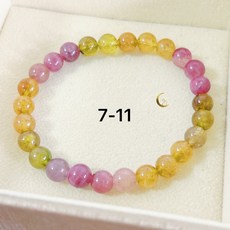 天然老礦彩虹碧璽糖果色原礦感貓眼碧璽手鍊，手圍約15.5-16公分，黃金色電氣石，增添個人魅力, 1個, 7-11