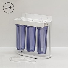 清淨淨水店 三管過濾器3透瓶 三胞胎三道式淨水器 前置過濾器烤漆腳架型*4分牙含扳手, ˇ單構設備不用買濾心,加購1號接頭