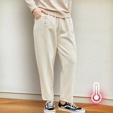 여성 기모안감 골덴 코듀로이 배기핏 밴딩팬츠