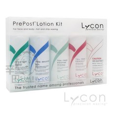Lycon PrePost Lotion Kit 臉部與身體熱蠟除毛前中後護理套組, 1個