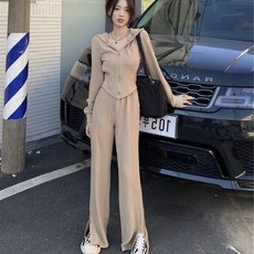 運動套裝女春秋ins潮學生韓版寬鬆顯瘦時尚網紅休閒兩件套跑步服 套裝