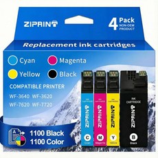 ZIPRINT 재생품 252XL 잉크 카트리지 콤보 팩 교체용 Epson 252 Workforce WF-3620 WF-3640 WF-7110 WF-7610 WF-7620 WF-