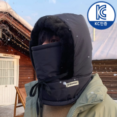 나오픽 겨울 패딩 방한모자, 블랙, 1개