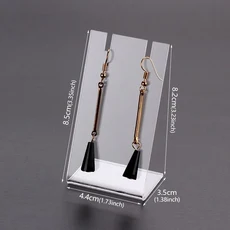 귀걸이 홀더 L자형 정리함 3가지 색상 보석 진열대 보관 콤팩트 디스플레이 랙 전시용, 01 1pcs, 02 transparent