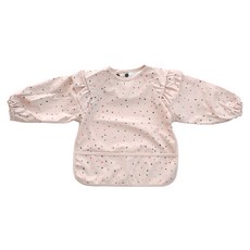 마롤로뜨 아기 긴팔 방수가운 턱받이 침받이 자기주도 미술가운 문센 어린이집, 1개, 1개입, 도트 베이지핑크_방수가운턱받이