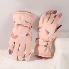 秋冬新款滑雪手套2025新款女士冬季騎行加絨加厚保暖觸屏男款防寒防風防水, 1059女款粉花, 1個
