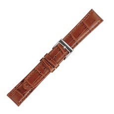 EICO 에이코 Maruman 마루만 시계줄 소가죽 악어무늬 17mm 브라운