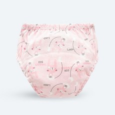 HYLSS 嬰幼兒寶寶訓練褲可洗生態棉隔尿學習褲布尿褲透氣尿布兜兒童, 1個, 100碼(18-28斤左右)粉紅兔:如圖