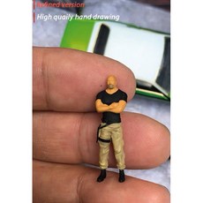 Race Medal 1:64 人偶模型 - 修理改裝廠場景 抽菸男 歌手 背包客 胖老闆 - 共15款, S款 巨石強森, 1個