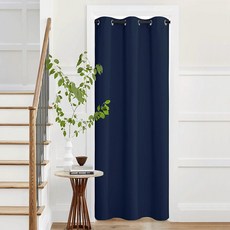 NICETOWN 슬라이딩 걸이식 룸 디바이더 60%-70% 방음 프라이버시 패널 열을 차단하는 옷장 도어 커튼 침실 출입구 숨김 욕실 세탁 선반용 106.7 x 241.