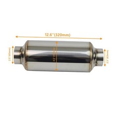 배기음튜닝 머플러 2.25 /2.5 스테인레스 스틸 범용 배기 공명기 테일 튜브 소음기 자동차 파이프 시스템, [03] 63mm ID