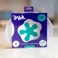 英國 doddl 兒童學習餐具 人體工學 嬰幼兒學習餐具 嬰兒學習餐具 收納盒 餐具 湯匙 叉子 二件組 三件組, 防滑飛碟餐盤 / 0385, 1個