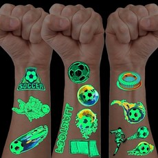 야광 축구 임시 타투 20장 아동용 스포츠 파티 선물 스티커 상품 선물용 선물 가방 스터퍼 184377, 야광 축구 임시 타투 20장 아동용, 스포츠 파티 선물