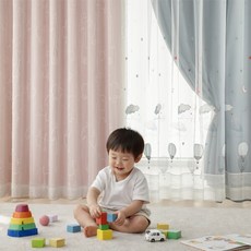 [뷰하우스] ★21일까지 세탁망/인형커튼끈 단독증정★ 자수 키즈 아이방 이중 쉬폰 암막커튼 대형