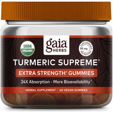 gaia HERBS 薑黃素食軟糖, 1個, 60 件