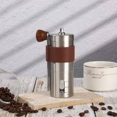 세라믹 저소음 휴대용 수동 커피 그라인더, 1개, 브라운Brownish, 180ml