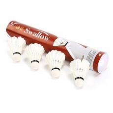 子甄彣璟 Swallow 羽毛球12只裝，飛行穩定耐打，鴨毛軟木訓練羽球，娛樂比賽皆適用, Swallow-單入, 1個, 個