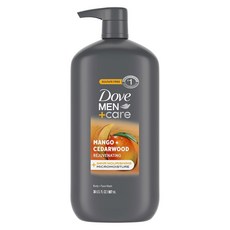 DOVE MEN + 케어 바디 앤 페이스 워시 리바이벌 망고 남성용 시더우드 24시간 마이크로수분 기술, 1개
