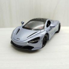 麥拉倫 720S 合金模型車 銀藍色聲光玩具車 1:32比例收藏禮物, 1個
