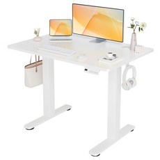 1인용 모션데스크 전동 높이조절소형 사무 게이밍 공부책상 스탠딩 컴퓨터책상, 백색