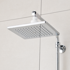 국산 스퀘어 레인샤워 해바라기 헤드 자동 잔수 배출 욕실 샤워기 대형사이즈 [요즘욕실], 1개