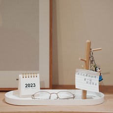 限時下殺O玄關置物盤 鑰匙收納盤 託盤 首飾收納盤 擺件 手串掛架 掛鉤 收納架 裝飾擺件 長方形ZW, 1個, 白色