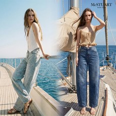 [26SS최신상] 맥스튜어트 여성 배럴커브 데님팬츠 2종