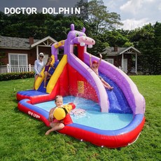 실내 가정용 홈 에어바운스 놀이터 미끄럼틀 수영장 워터슬라이드, 히포 성 (길이 400  폭 300  높이 265)