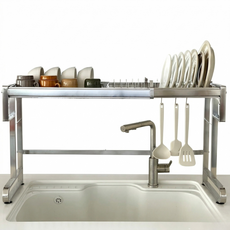 리빙체인지 304 프리미엄 식기건조대 확장형 길이 조절 무타공, 1단 기본 모듈