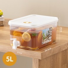 5L冷飲大容量水果茶冰鎮涼水桶冰箱冷水壺帶龍頭野餐露營冷水壺, 1個, 5L水壺帶龍頭:如圖, 1L