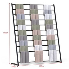 원단 행거 선반 정리대 커튼 디스플레이 매장 포장지 시트지 전시대, 블랙  랙 120x40x145cm