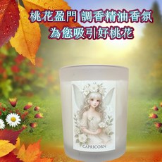 摩羯座情緣香氛燭杯 星座精靈插畫調香蠟燭, 1個, 魔羯座 招情緣系列 星座精靈調香香氛燭杯,桃花盈門