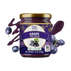 초크제로 잼 보존 설탕 무첨가 케토 스 훌륭한 섬유질 공급원 천연 12 1팩, Grape, 340g