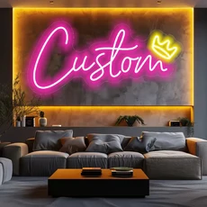 맞춤형 LED 네온사인(텍스트 포함) 생일/결혼/기념일/파티/클럽 방 장식 집 문/벽 네온 조명, 02 25cm 10inch, 03 Pink