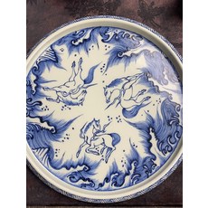 青花海水馬紋盤, 商品主圖, 1個