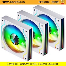 DARKFLASH DM20 RGB PC 120MM 팬 컴퓨터 AIRCOOLER 케이스, [01] A-RGB, [01] Forward, White 3 fans, 1개